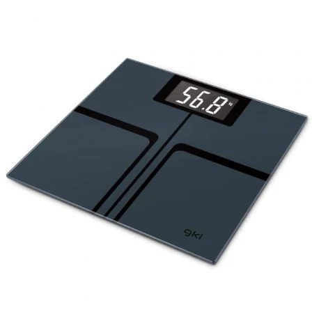 GKL FITMAX BLACK Báscula de Baño Digital con Pantalla LCD y Vidrio Templado, Negra GKL FITMAX BLACK Báscula de Baño Digital con Pantalla LCD y Vidrio Templado, Negra